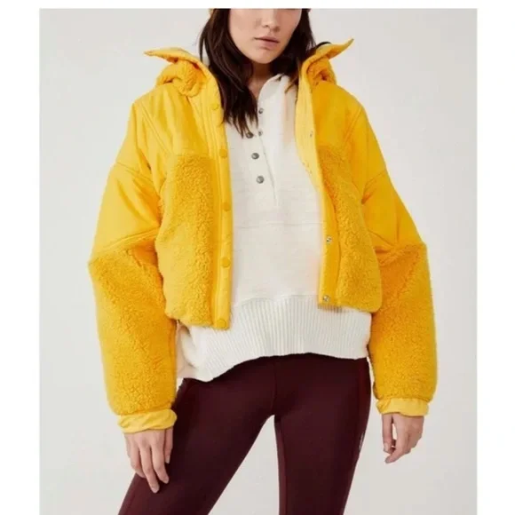 NWOT FP Movement Adventure Awaits Fleece Sherpa Jacket in Orangeade - XS - Picture 4 of 6